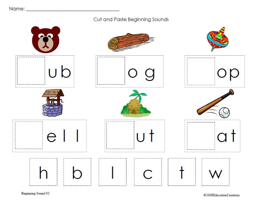 Phonics Center Activity Worksheets or Homework for the Entire Year